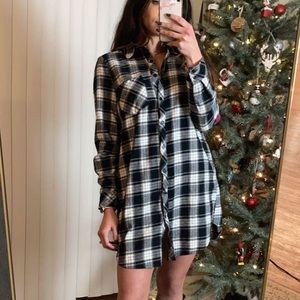 Black and White Flannel Dress